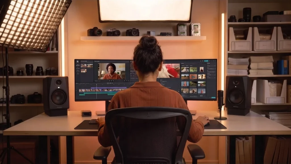 A YouTuber editing a video with CapCut on PC